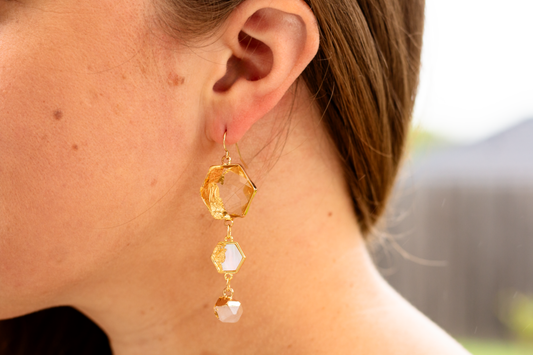Golden Tile Path Earrings