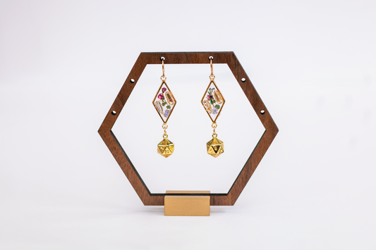 Floral Rhombus D20 Earrings